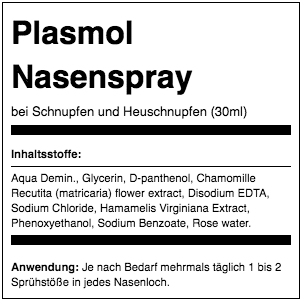 plasmol nasenspray inhaltsstoffe