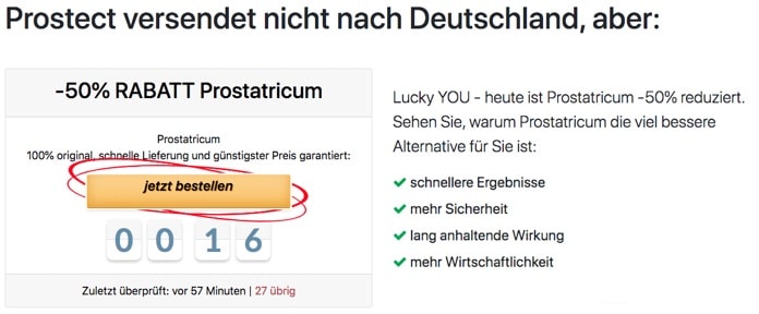 prostect nicht lieferbar